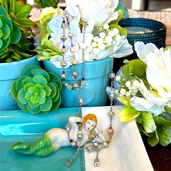 Brighton PRISM Multi color crystal beads Silver Necklace Bracelet Earrings RARE - Picture 4 of 14